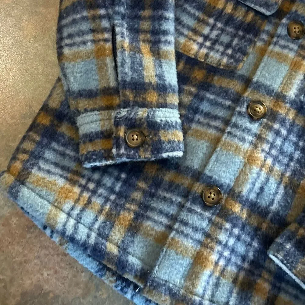 Carter’s Kids Blue Plaid Shacket 18 mo Lined Shirt Jacket